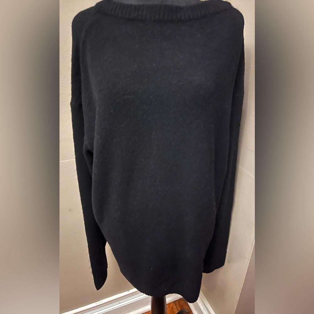 NWT One Grey Day Merino Wool Blend Sweater Black Size Med